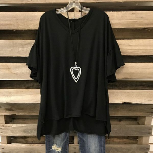 2019 women's casual soild v neck short sleeve summer blouse plus size 5xl roupas femininas, White
2019 women's casual soild v neck short sleeve summer blouse plus size 5xl roupas femininas, White