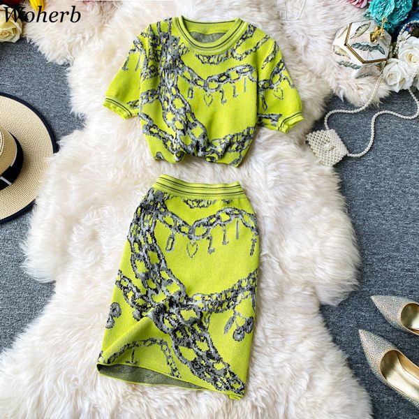 woherb summer thin knitted women two pieces set casual printed ladies skirts suit elastic high waist sets female outfit korean, White
woherb summer thin knitted women two pieces set casual printed ladies skirts suit elastic high waist sets female outfit korean, White