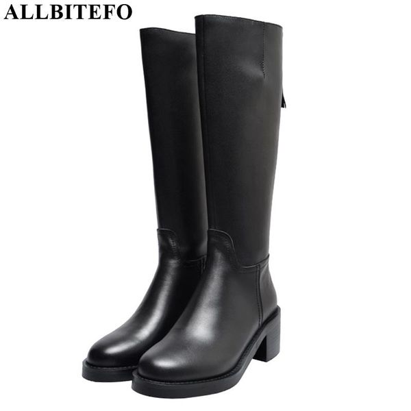 allbitefo natural genuine leather women boots causal style long boots zip thick heel winter girl comfortable leisure, Black
allbitefo natural genuine leather women boots causal style long boots zip thick heel winter girl comfortable leisure, Black