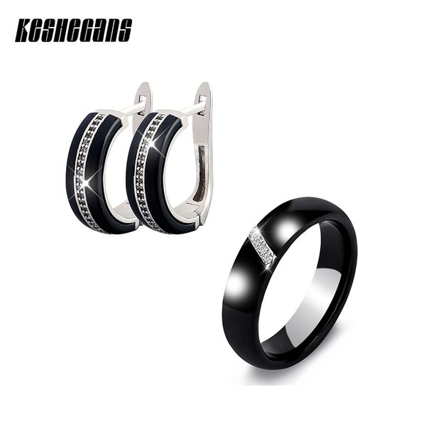 new ceramic jewelry sets cubic zircon earrings ring set black white chinese porcelain healthy material fashion jewelry for women, Silver
new ceramic jewelry sets cubic zircon earrings ring set black white chinese porcelain healthy material fashion jewelry for women, Silver