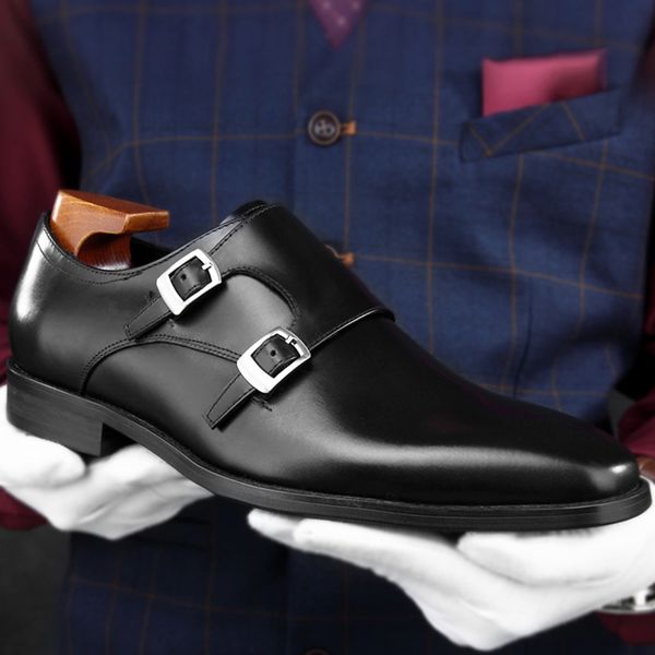 new genuine leather men's handmade office flats pointed toe monk straps man formal dress party shoes for gentleman hkn110, Black
new genuine leather men's handmade office flats pointed toe monk straps man formal dress party shoes for gentleman hkn110, Black