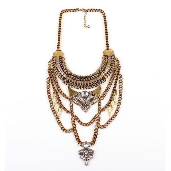 2019 new arrival design fashion brand alloy necklace for women vintage statement chunky chain crystal pendant necklace jewelry, Silver
2019 new arrival design fashion brand alloy necklace for women vintage statement chunky chain crystal pendant necklace jewelry, Silver