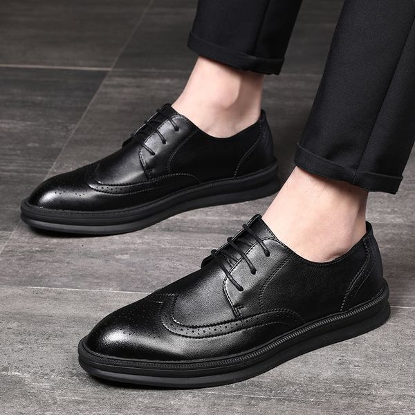 england style men casual business wedding formal dress genuine leather brogue shoes carved bullock shoe black brown gentleman
england style men casual business wedding formal dress genuine leather brogue shoes carved bullock shoe black brown gentleman