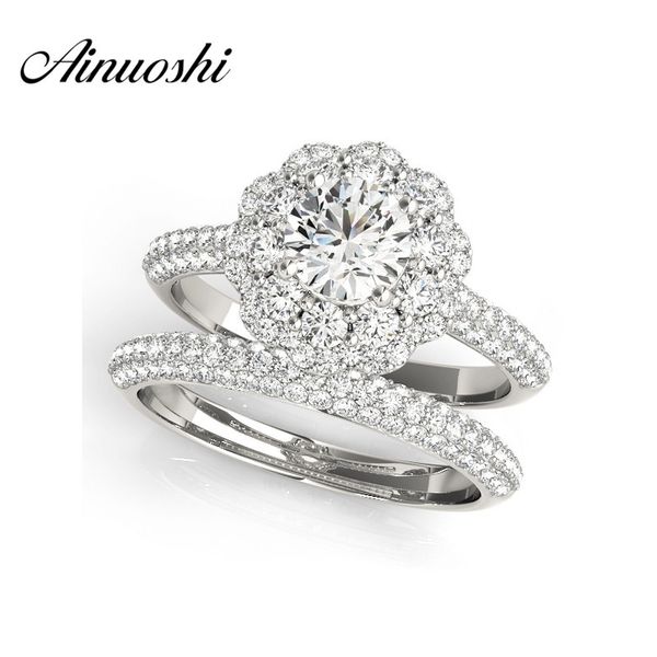 ainuoshi trendy 925 sterling silver engagement flower bridal ring sets wedding anniversary 0.5 carat round cut halo ring sets y200106, Slivery;golden
ainuoshi trendy 925 sterling silver engagement flower bridal ring sets wedding anniversary 0.5 carat round cut halo ring sets y200106, Slivery;golden