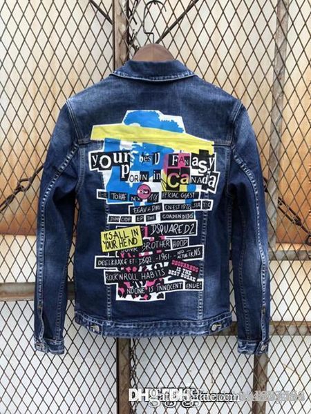 men luxuy brand denim jacket blue back print slim-fit locomotive designer jacket fashion print pattern jean coat crew neck mens clothing, Black;brown
men luxuy brand denim jacket blue back print slim-fit locomotive designer jacket fashion print pattern jean coat crew neck mens clothing, Black;brown
