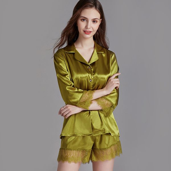 lace silk satin pajamas sets summer women's thin pyjamas shorts two piece pijamas suit female casual home wear loungewear, Black;red
lace silk satin pajamas sets summer women's thin pyjamas shorts two piece pijamas suit female casual home wear loungewear, Black;red