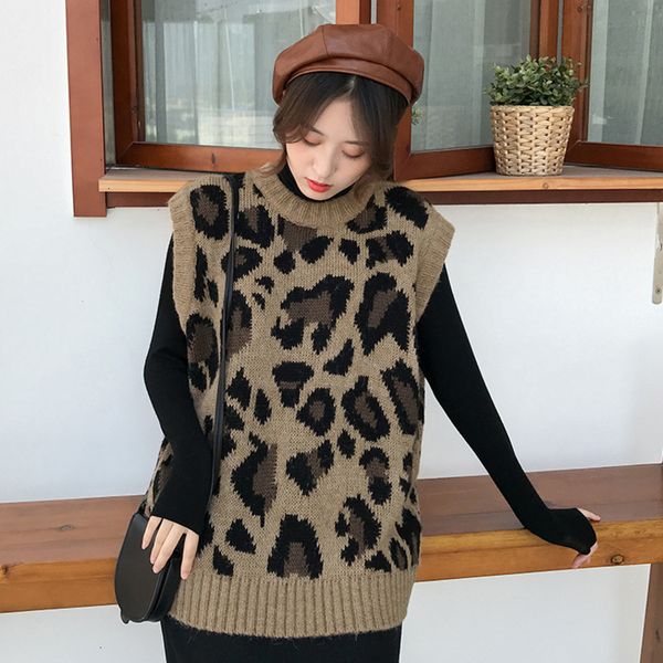 2019 large size leopard wool vest female thickening wear autumn and winter models loose sleeveless sweater vest y214, White;black
2019 large size leopard wool vest female thickening wear autumn and winter models loose sleeveless sweater vest y214, White;black