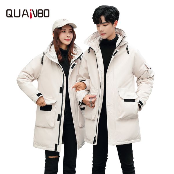 men's women's down coat 2019 new men's tooling down jacket fashion long section youth high students loose winter warm jacket, Black
men's women's down coat 2019 new men's tooling down jacket fashion long section youth high students loose winter warm jacket, Black