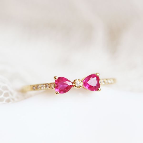 dainty gold rings zircon red bow princess rings for women wedding engagement promise ring bague femme man anillos mujer, Golden;silver
dainty gold rings zircon red bow princess rings for women wedding engagement promise ring bague femme man anillos mujer, Golden;silver