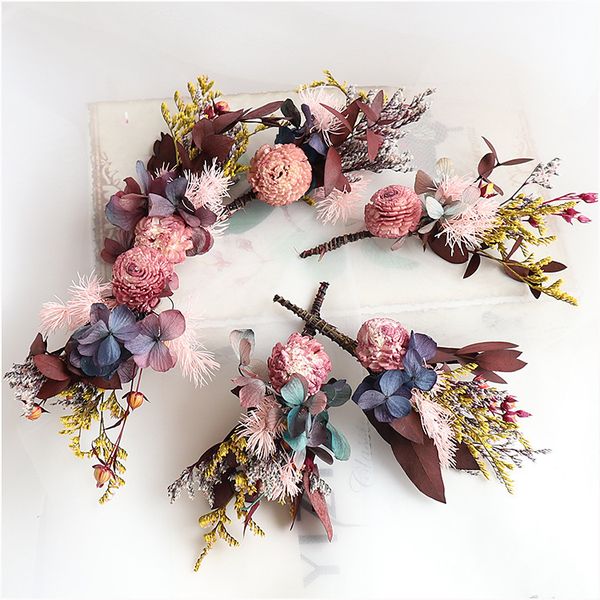 korean bride headdress handmade dried flower hay immortal flower hair grips hairpin set bridal hair accessories, Golden;white
korean bride headdress handmade dried flower hay immortal flower hair grips hairpin set bridal hair accessories, Golden;white