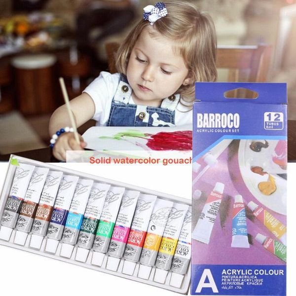 12 colors acrylic paint drawing pigment oil painting tube with brush set 6/12ml colour watercolour paint box stationery
12 colors acrylic paint drawing pigment oil painting tube with brush set 6/12ml colour watercolour paint box stationery