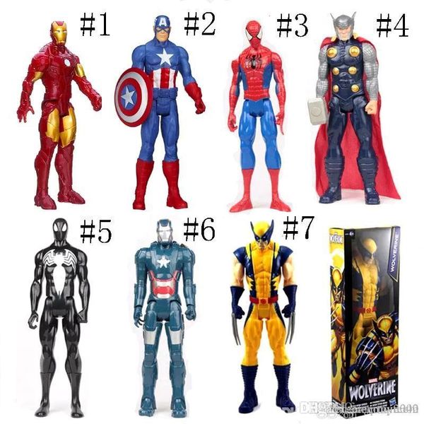 the avengers pvc action figures marvel heros 30cm iron man spiderman captain america ultron wolverine figure toys
the avengers pvc action figures marvel heros 30cm iron man spiderman captain america ultron wolverine figure toys