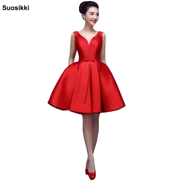 suosikki short evening dress 2017 v-opening back lace-up dresses formal party dress vestido de festa red prom dresses, White;black
suosikki short evening dress 2017 v-opening back lace-up dresses formal party dress vestido de festa red prom dresses, White;black