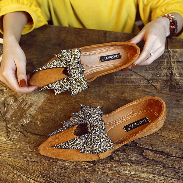 women mixed colors all-match casual woman shoe bow-knot korean shoes pointed toe crystal female footwear shallow mouth shoes, Black
women mixed colors all-match casual woman shoe bow-knot korean shoes pointed toe crystal female footwear shallow mouth shoes, Black