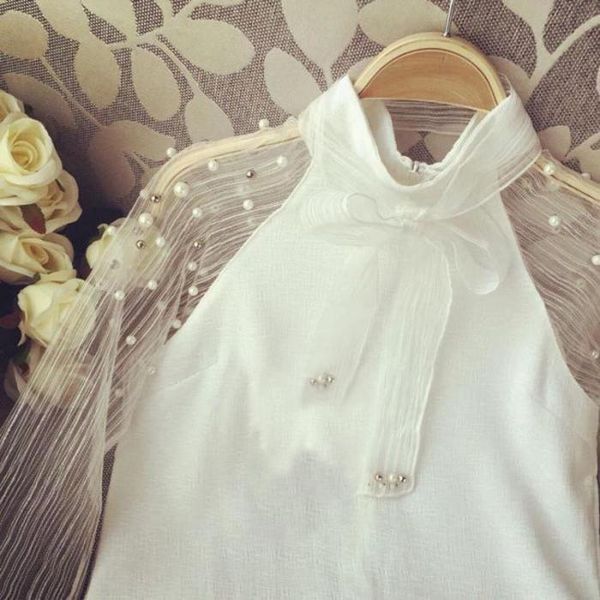 2020 new spring elegant organza bow of pearl white blouse casual chiffon shirt women blouses
2020 new spring elegant organza bow of pearl white blouse casual chiffon shirt women blouses