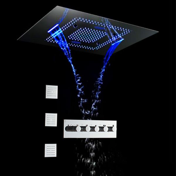led shower set with 80x60cm 4 function rain waterfall misty music shower head , brass high flow 70l mixer valve ,4 inches body jets
led shower set with 80x60cm 4 function rain waterfall misty music shower head , brass high flow 70l mixer valve ,4 inches body jets