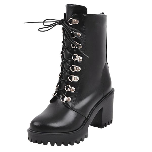 winter women's leather vintage lace-up shoes round toes thick heel boot saddle shoes platform shoe solid black white chaussures
winter women's leather vintage lace-up shoes round toes thick heel boot saddle shoes platform shoe solid black white chaussures