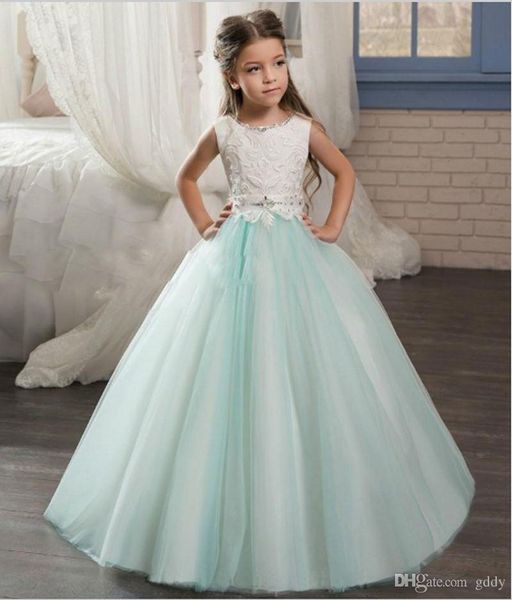 flower girl dresses special occasion for weddings floor length kids pageant gowns appliques communion dress, White;blue
flower girl dresses special occasion for weddings floor length kids pageant gowns appliques communion dress, White;blue