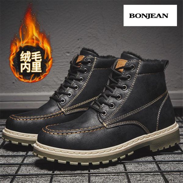2020 new men's plus cotton boots trend high-men's boots warm british shoes leather tooling ing, Black
2020 new men's plus cotton boots trend high-men's boots warm british shoes leather tooling ing, Black