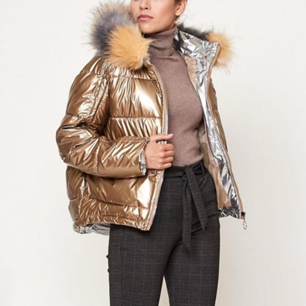bright golden snow down jacket women cotton padded winter jackets coats fur hood new year coats short outerwear warmness zipper, Black
bright golden snow down jacket women cotton padded winter jackets coats fur hood new year coats short outerwear warmness zipper, Black