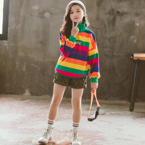 girls clothes sets casual 2019 autumn striped rainbow cool sport clothing for kids girl girl winter clothes for 6-14 y, White
girls clothes sets casual 2019 autumn striped rainbow cool sport clothing for kids girl girl winter clothes for 6-14 y, White