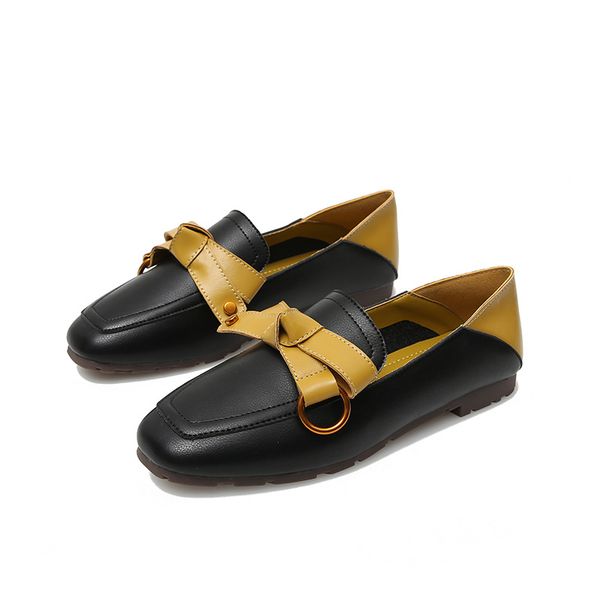 women moccasins square toe belt shoe metal buckle ballet flats ladies slip on loafers fashion patchwork soft leather single shoe, Black
women moccasins square toe belt shoe metal buckle ballet flats ladies slip on loafers fashion patchwork soft leather single shoe, Black
