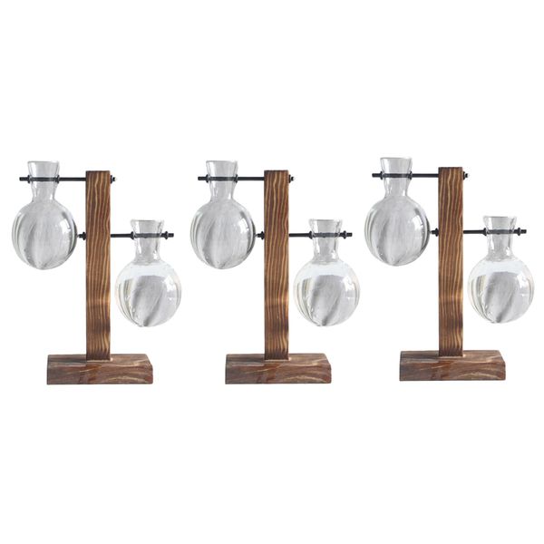3x hydroponic vase with retro wooden stand propagation stations for hydroponics plants office desk wedding decor- 2 bulbs
3x hydroponic vase with retro wooden stand propagation stations for hydroponics plants office desk wedding decor- 2 bulbs