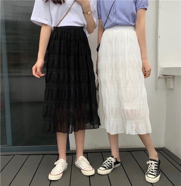 summer pleated mesh midi skirt women casual a-line faldas saia mujer 2020 high waist black/white skirts female new fashion
summer pleated mesh midi skirt women casual a-line faldas saia mujer 2020 high waist black/white skirts female new fashion