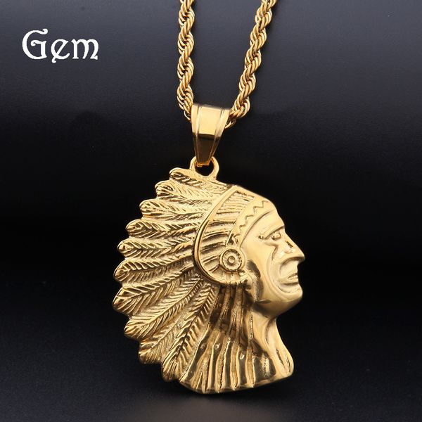 cuban link chains fashion hip-hop color protection stainless steel chief side face pendant primitive tribe elders fashion accessories, Silver
cuban link chains fashion hip-hop color protection stainless steel chief side face pendant primitive tribe elders fashion accessories, Silver
