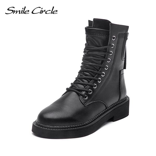 smile circle autumn ankle boots women flat platform shoes winter boots fashion round toe back zipper ladies shoes 2019 t200425, Black
smile circle autumn ankle boots women flat platform shoes winter boots fashion round toe back zipper ladies shoes 2019 t200425, Black