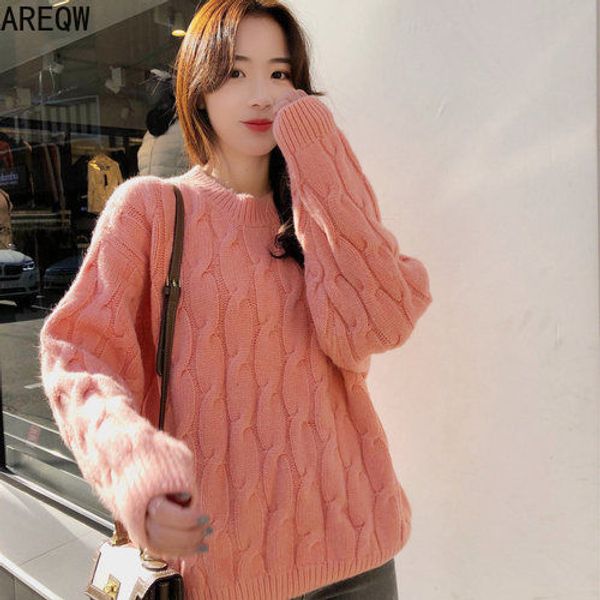 new style for autumn and winter round neck pullovers women pullover loose oversized sweater, White;black
new style for autumn and winter round neck pullovers women pullover loose oversized sweater, White;black