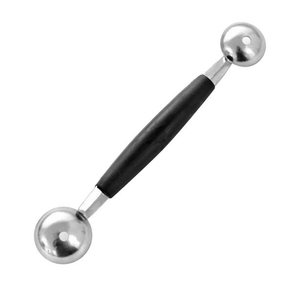 double sided melon baller, strong and sharp mini metal scooper, black comfortable and durable handle, kitchen furniture
double sided melon baller, strong and sharp mini metal scooper, black comfortable and durable handle, kitchen furniture