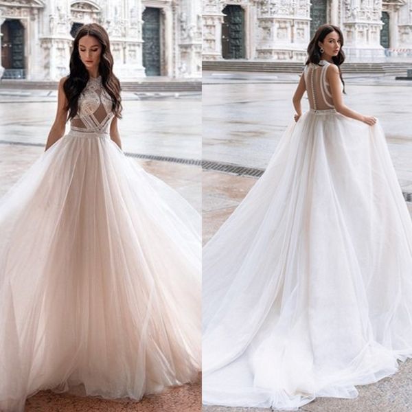 2020 modest idaorez simple a line wedding dresses high neck sleeveless tulle lace applique wedding gowns sweep train robe de mariée, White
2020 modest idaorez simple a line wedding dresses high neck sleeveless tulle lace applique wedding gowns sweep train robe de mariée, White