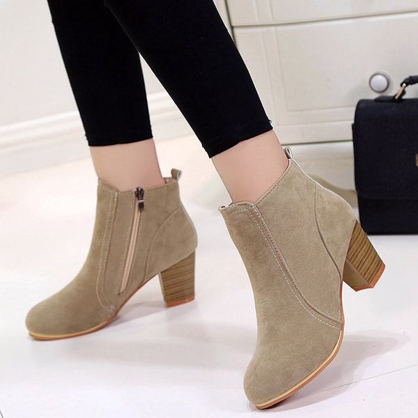 Autumn Winter New Boots Women High Heels Female Martin Boots Buckle Fashion Round Toe Flock Western Ankle British Style
Autumn Winter New Boots Women High Heels Female Martin Boots Buckle Fashion Round Toe Flock Western Ankle British Style