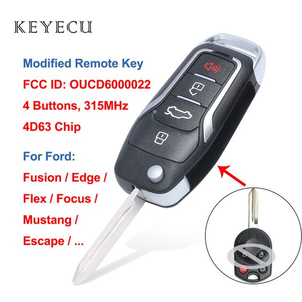 keyecu modified remote control car key fob 4 buttons 315mhz 4d63 for focus fusion edge escape mustang fcc id: oucd6000022
keyecu modified remote control car key fob 4 buttons 315mhz 4d63 for focus fusion edge escape mustang fcc id: oucd6000022