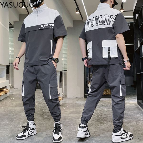 yasuguoji spring summer sport sets men t-shirt and pants two pieces cargo sets streetwear letter sportswear sweatsuit tracksuit, Gray
yasuguoji spring summer sport sets men t-shirt and pants two pieces cargo sets streetwear letter sportswear sweatsuit tracksuit, Gray