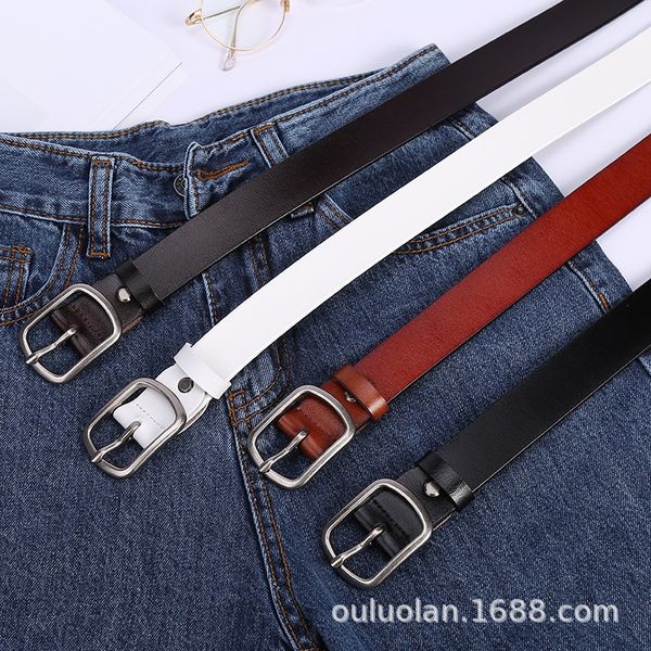 and women's jeans jeans pure cowhide all-match belt women's decorative leather belt, Black;brown
and women's jeans jeans pure cowhide all-match belt women's decorative leather belt, Black;brown