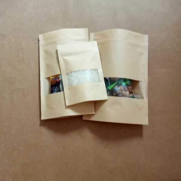 14*20+4cm 100pcs ziplock seal kraft paper bag window stand up sealable pouch for //nut/coffee resealable packaging bag
14*20+4cm 100pcs ziplock seal kraft paper bag window stand up sealable pouch for //nut/coffee resealable packaging bag