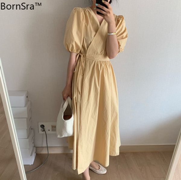 casual dresses bornsra 2021 arrival yellow blue elegant vintage france korean solid high waist for women summer, Black;gray
casual dresses bornsra 2021 arrival yellow blue elegant vintage france korean solid high waist for women summer, Black;gray