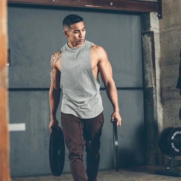 new men's sports and leisure cotton sling muscle training european and american vest fitness solid color vest, White;black
new men's sports and leisure cotton sling muscle training european and american vest fitness solid color vest, White;black
