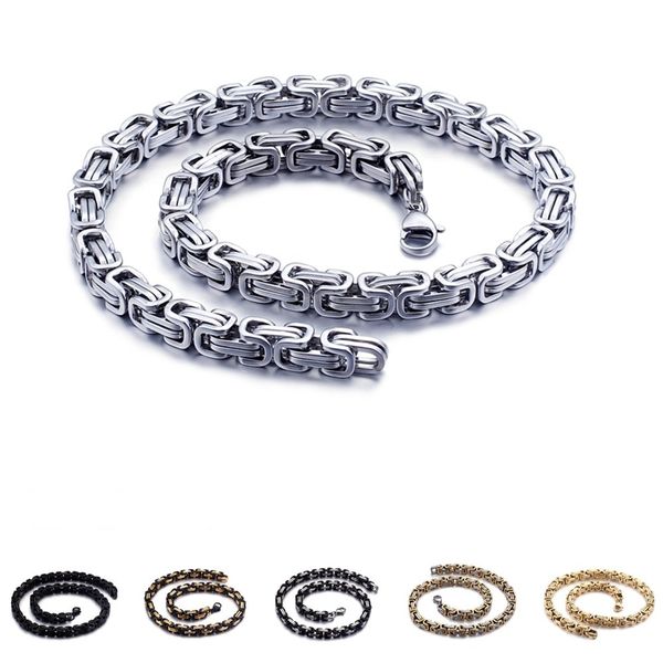 6/8mm wide royal box chain necklace for men gold black silver stainless steel byzantine link mens long necklaces chain jewelry
6/8mm wide royal box chain necklace for men gold black silver stainless steel byzantine link mens long necklaces chain jewelry