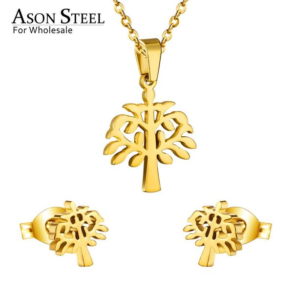asonsteel 316l stainless steel gold color jewelry sets for women 2019 plant pendant necklace small stud earrings for femme, Silver
asonsteel 316l stainless steel gold color jewelry sets for women 2019 plant pendant necklace small stud earrings for femme, Silver