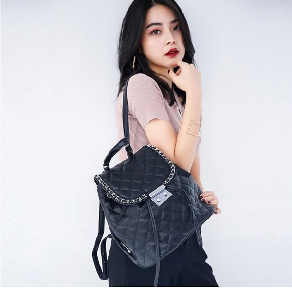 caker women drawstring backpack diamond lattice plaid pu leather black large chain school bags for girls ladies travel backpack
caker women drawstring backpack diamond lattice plaid pu leather black large chain school bags for girls ladies travel backpack