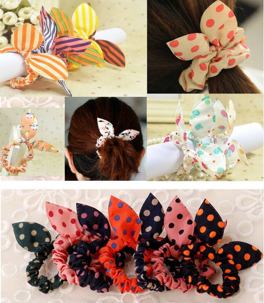 children women hairbands print polka dot bow rabbit ears headband girl ring scrunchy kids ponytail holder hair accessories, Slivery;white 
children women hairbands print polka dot bow rabbit ears headband girl ring scrunchy kids ponytail holder hair accessories, Slivery;white