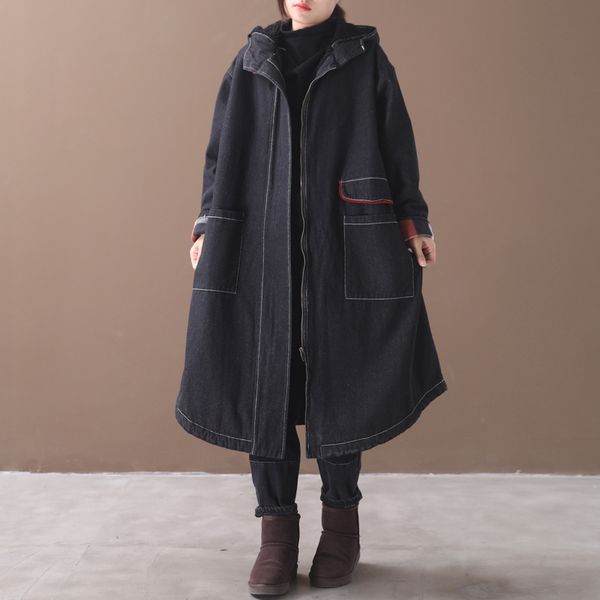 leisure denim women winter coat asymmetric length zipper full sleeve casual 2019 new parka loose solid color long coat, Black
leisure denim women winter coat asymmetric length zipper full sleeve casual 2019 new parka loose solid color long coat, Black