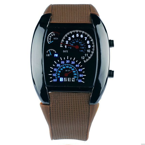 price men digital watches unique fashion led watch men race speed car dot fashion sports silicone strap electronic watches, Slivery;brown
price men digital watches unique fashion led watch men race speed car dot fashion sports silicone strap electronic watches, Slivery;brown