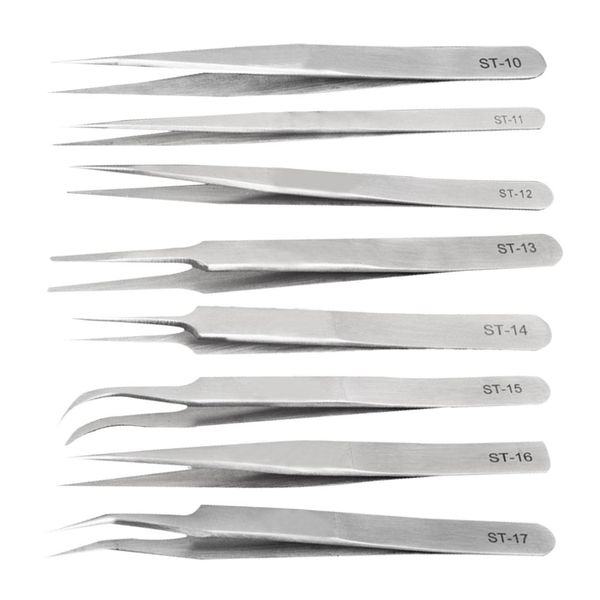 stainless steel anti-static tweezers electronics tweezers set for false eyelash forceps precision watchmaker repair st-10~st-17
stainless steel anti-static tweezers electronics tweezers set for false eyelash forceps precision watchmaker repair st-10~st-17