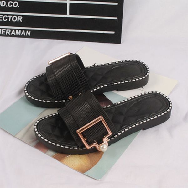 women slippers summer female 2020 comfortable open toe woman fashion non-slip beach flats ladies pearl shoes women's footwear, Black
women slippers summer female 2020 comfortable open toe woman fashion non-slip beach flats ladies pearl shoes women's footwear, Black
