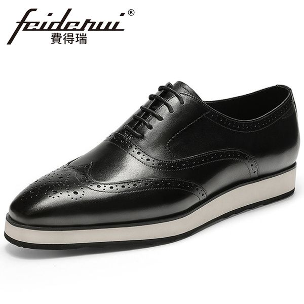 vintage genuine leather men's formal dress oxfords pointed toe laces wingtip brogues handmade man flat platform shoes fhs290, Black
vintage genuine leather men's formal dress oxfords pointed toe laces wingtip brogues handmade man flat platform shoes fhs290, Black