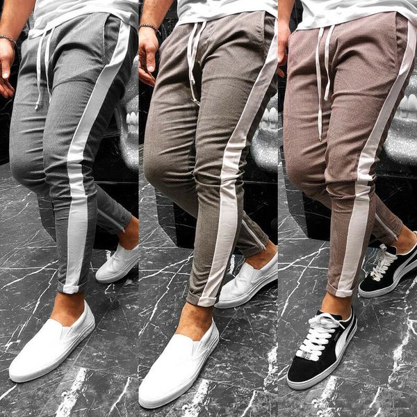3 colors men casual pants slim fit jogging sweat pants drawstring male trousers new fashion plaid pencil pant plus size, Black
3 colors men casual pants slim fit jogging sweat pants drawstring male trousers new fashion plaid pencil pant plus size, Black